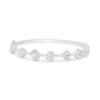 925 Sterling Silver Diamond Multi Shape Bangle