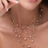 Gold-plated necklace with baguette-set Premium CZ Diamond accents