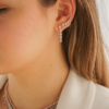 925 Sterling Silver Diamond Multi Shaped Drop Earring - Image 2