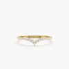 925 Sterling Silver Diamond Nesting V Ring