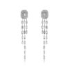 925 Sterling Silver Diamond Octagon Drop Earring