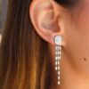 925 Sterling Silver Diamond Octagon Drop Earring - Image 3