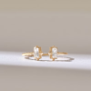925 Sterling Silver Diamond Open Cuff Adjustable Ring - Image 2