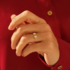925 Sterling Silver Diamond Open Cuff Adjustable Ring - Image 3