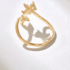 Contemporary flower ring with polished open silhouette