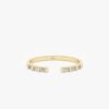 925 Sterling Silver open cuff ring with diamond accents