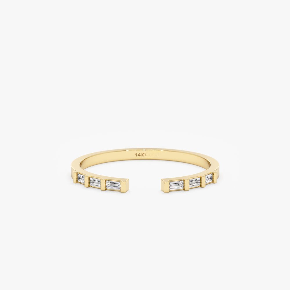 925 Sterling Silver Diamond Open Cuff Ring