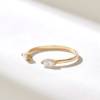 Dainty wedding band with distinctive open marquise shape