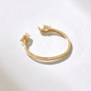 Modern wedding band with refined open marquise silhouette