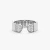 925 Sterling Silver Diamond Open Ribbed Ring - Image 2