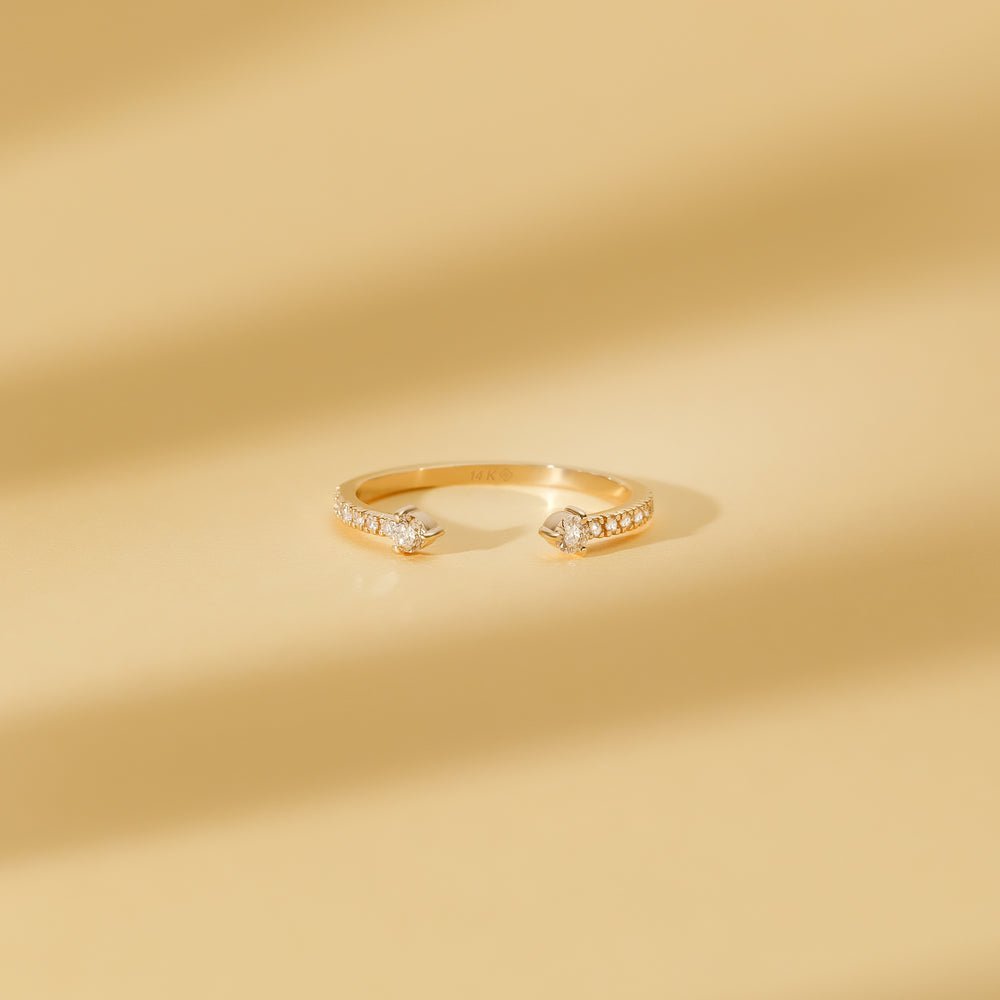 925 Sterling Silver Diamond Open Ring
