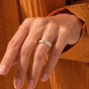 925 Sterling Silver ring with thick gold plating and polished finish