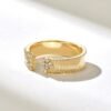 Modern wrap-around wedding band with a distinctive open design