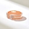 Wedding band with Premium CZ Diamond accents on each side