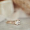 Gold-plated sterling silver ring with oval centre