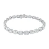 925 Sterling Silver Diamond Oval Bracelet