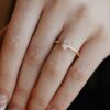 Gold plated sterling silver ring with premium CZ diamond