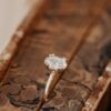 Solitaire ring with distinctive double prong oval design