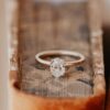 Elegant oval solitaire ring with thick gold plating