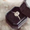 925 sterling silver oval solitaire ring with pave-set band