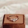 Sterling silver ring featuring a premium CZ diamond in pave setting