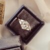 925 Sterling Silver ring with thick gold plating and oval stone
