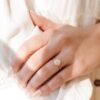 Gold-plated sterling silver ring with a refined oval stone