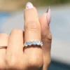 925 Sterling Silver Diamond Oval Ring - Image 2