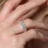 925 Sterling Silver Diamond Oval Ring - Image 3