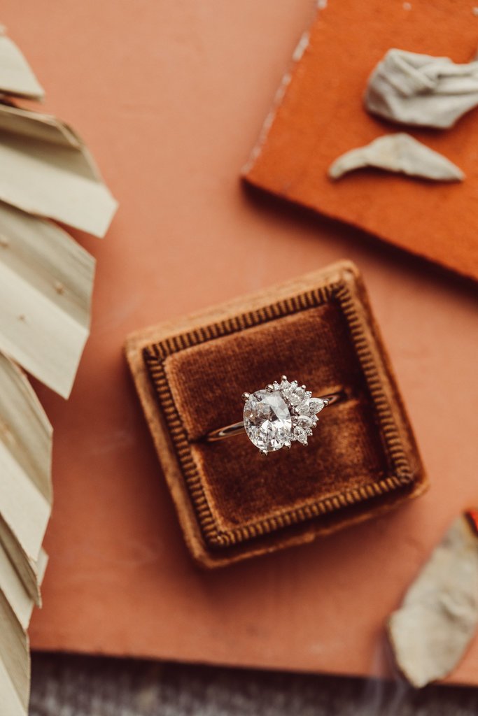 925 Sterling Silver Diamond Oval Ring