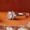 Oval ring with prong-set CZ diamond and clean silhouette