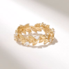 Elegant ring featuring a nature-inspired leaf pattern