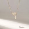 Palm Tree Necklace featuring premium CZ diamond pave detail