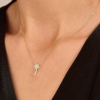 925 Sterling Silver Necklace with thick gold plating and palm charm