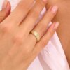 Thick sterling silver alliance ring with a modern wide profile