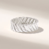 Wide women’s wedding band with a smooth polished surface
