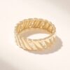Thick gold-plated ring featuring premium CZ diamond accents