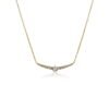 925 Sterling Silver Diamond Pear Bar Curve Necklace