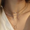 925 Sterling Silver Diamond Pear Bar Curve Necklace - Image 2
