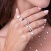 925 Sterling Silver Diamond Pear Cut Ring - Image 3