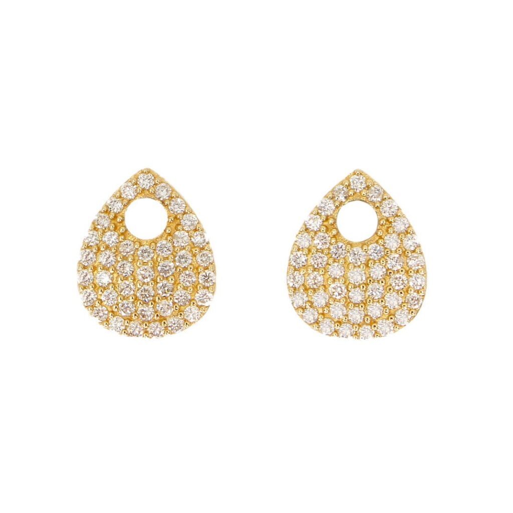 925 Sterling Silver Diamond Pear Earring Charm