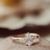 Sterling silver engagement ring with a pear-shaped stone design