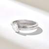 925 Sterling Silver Diamond Pear Engagement Ring: Solitaire Bezel Setting for Women - Image 6