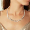 Pear-shaped necklace with premium CZ diamonds and thick gold plating