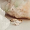 Gold-plated sterling silver ring with bright CZ diamond