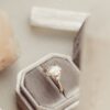 Elegant ring featuring a clean pear-shaped centre stone