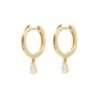 925 Sterling Silver hoop earring with pear-shaped CZ stone