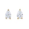 925 Sterling Silver Diamond Pear Stud Earring