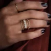 Slim 925 sterling silver ring with polished gold plating
