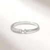 925 Sterling Silver Diamond Princess Band Ring - Image 5